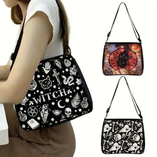 Elevate Your Style with the Enigmatic Gothic Cat Crossbody Bag