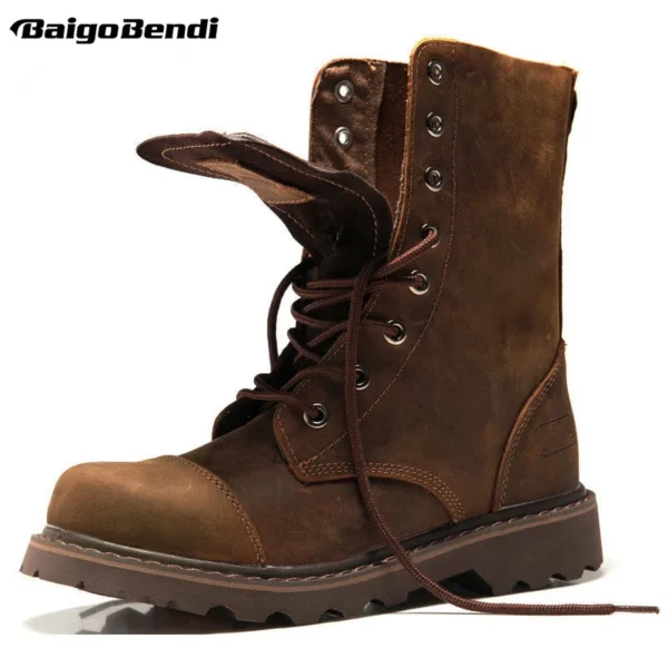 Durable and Stylish: HOT! Leather Men's Work and Motorcycle Boots for Comfort and Protection