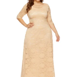 Embrace Opulence: Review of the Plus Size Women's Lace Perspective Elegant Maxi Dress