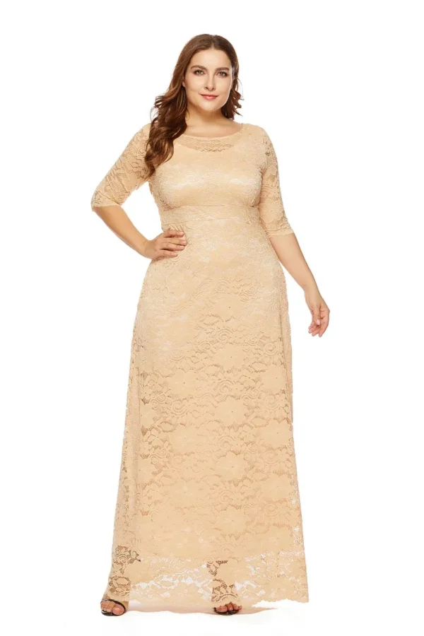 Embrace Opulence: Review of the Plus Size Women's Lace Perspective Elegant Maxi Dress